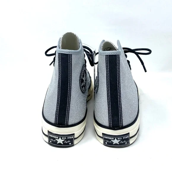 Converse Chuck 70 Sneakers High Top Silver Black Casual Skate Women Size 572038C - Picture 4 of 8